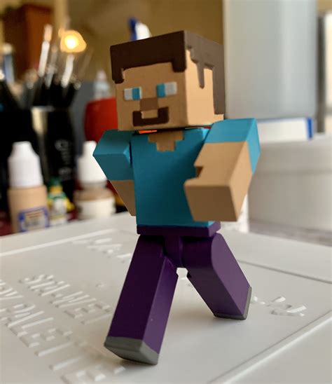 3d Printable Articulated Steve From Minecraft By Kirby Downey