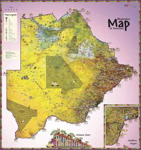 Botswana Map Map Botswana Illustrated Map