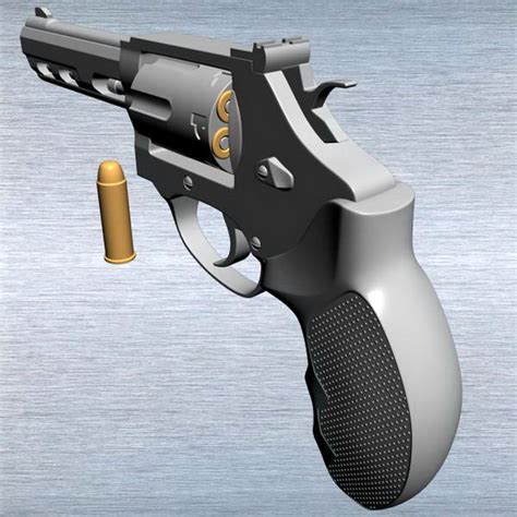Small Revolver Gun 3d Model 3ds Max Files Free Download Modeling