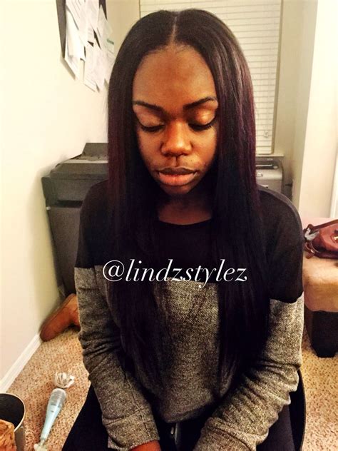 Middle Part Sew In Bond Straight Natural Hair Braids Hair