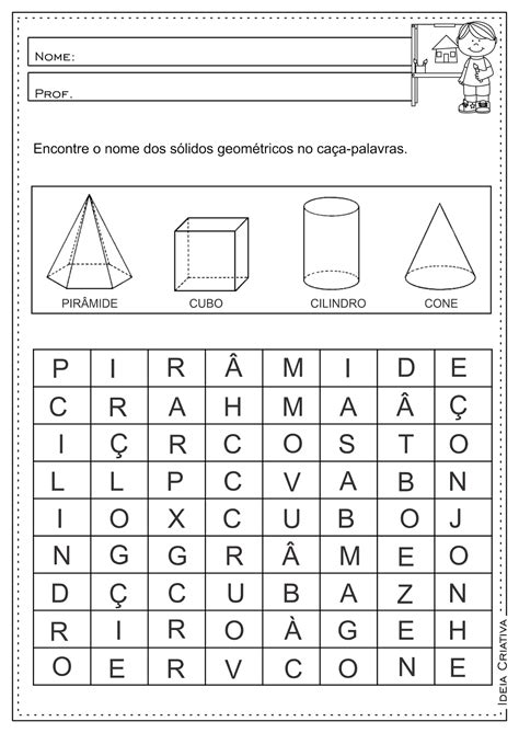 Atividades Sólidos Geométricos 3 Ano Com Gabarito