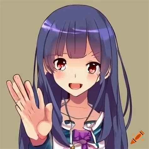 Anime Girl Waving Her Hand On Craiyon