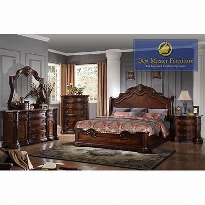 Bedroom Traditional Bed B1003 Walnut Wood Master