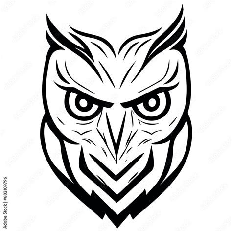 Angry Owl Vector Illustration Bird Animal Logo Illustration White