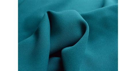 Teal Polyester Crepe Dress Fabric