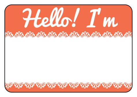Salmon lace name tag template for events | Name tag templates, Tag template free, Name tags template