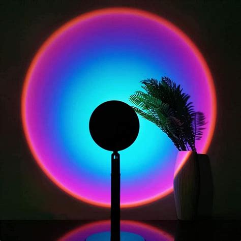 Rainbow Lamp Projector, 180 Degree Rotation Sunset Projection Lamp, USB