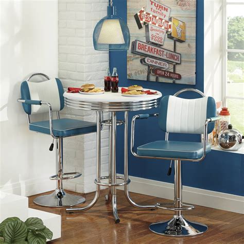 Retro High Top Table And Swivel Bar Stool Seventh Avenue