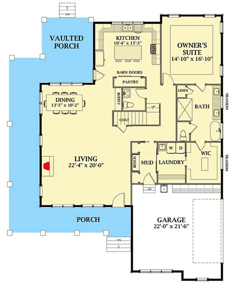 4 Bedroom Open Concept Craftsman Home Plan With Den And Bonus Room