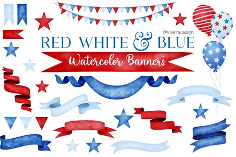 Red White And Blue Balloon Images Clipart