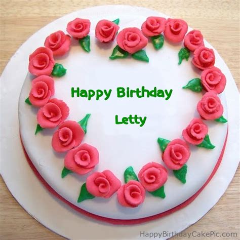 ️ Roses Heart Birthday Cake For Letty