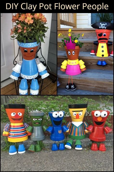 Adorable Clay Pot Flower People 7 Step Project Clay Flower Pots