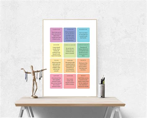 Golden Rule Poster Printables Rainbow Colorful Wall Art Instant