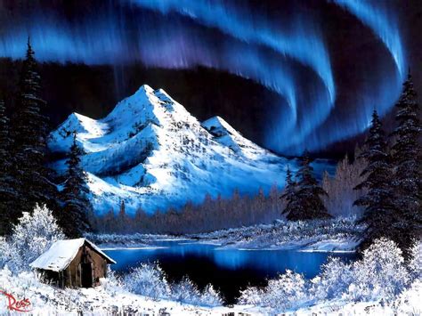 Northern Lights Bob Ross Painting Oil Painting 1971 Art