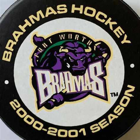 2000 2001 Season Forth Worth Brahmas Hockey Official Puck Rare Made In