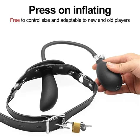 Inflatable Dildo Mouth Gag BDSM Bondage Restraint Oral Dildo Mouth Ball