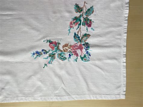 Vintage Tablecloth With Embroidery Vintage 1940s Etsy