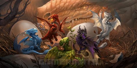 Baby Dragons By Sandara Dragon Artwork Baby Dragon Elemental Dragons