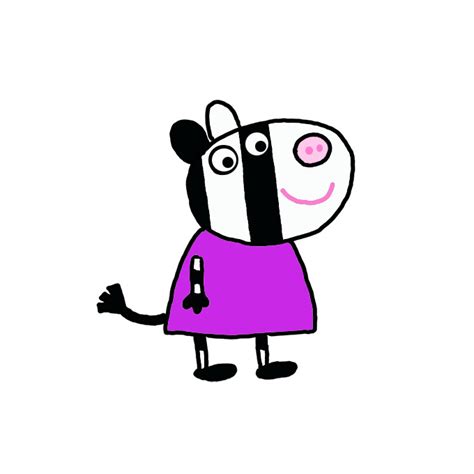 How to Draw Zoe Zebra from Peppa Pig - Step by Step Easy Drawing Guides
