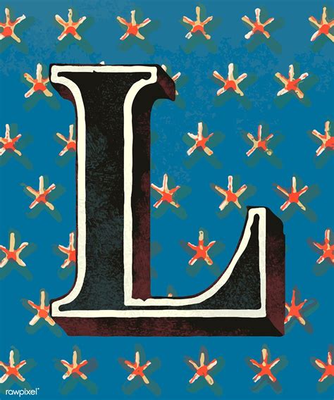 Capital Letter L Vintage Typography Style Free Image By