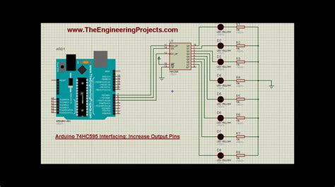 Arduino 74HC595 Interfacing Increase Output Pins The Engineering