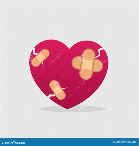 Heart In Bandages Large Size Icon For Emoji Smile Vector Illustration