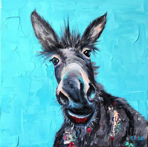 Custom Oil Painting On Canvas Donkey Wall Art Etsy