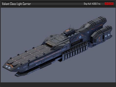 Scifi Light Carrier Valiant 3d Model Obj Fbx 1 Concept Ships Space