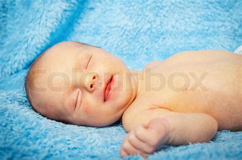 Newborn Baby Smiling Photo Stock Image Colourbox