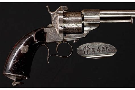 Fine Engraved 12mm French Model 1854 Lefaucheux Revolver