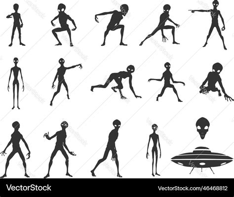 Alien Svg Cut File Silhouettes Royalty Free Vector Image