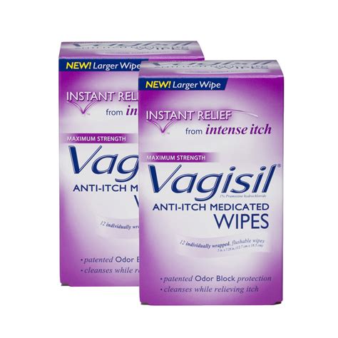 Vagisil Medicated Wipes Sz12 2 Pack