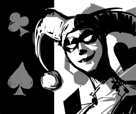 Harley Quinn Black And White By Spookyspoots On Deviantart