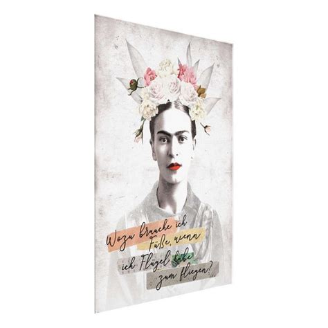 Frida Kahlo Zitat Glasbild Im Hochformat Bilderwelten