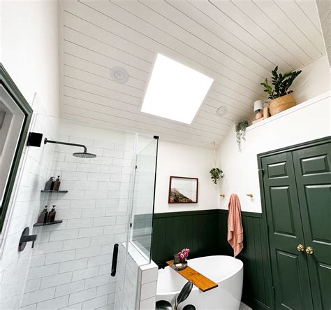 Shiplap Bathroom Ceiling Reveal Hill Home Love Diy Home Design