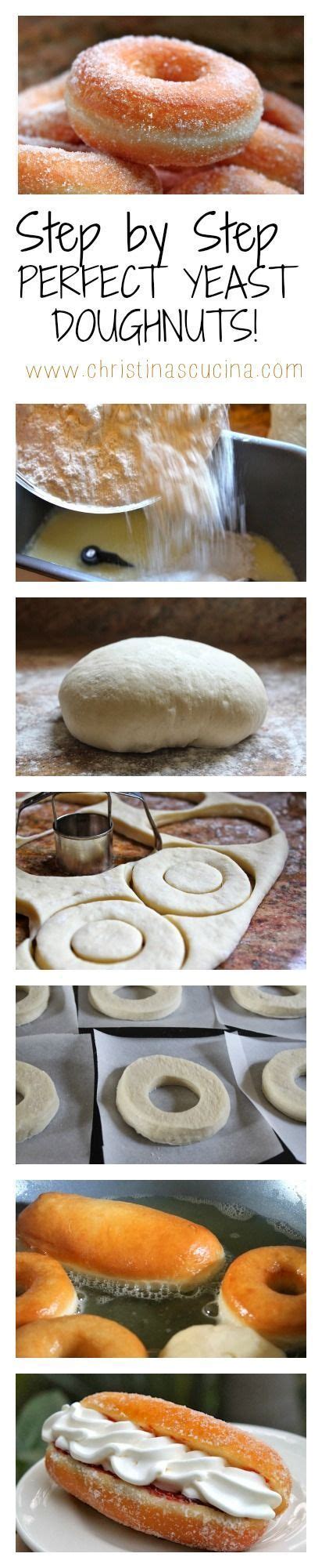 Prepare 1 or 2 large baking trays by covering in cling film & greasing with oil. Perfect Yeast Doughnuts Step by Step - make ring doughnuts, filled doughnuts, or doughnut holes ...