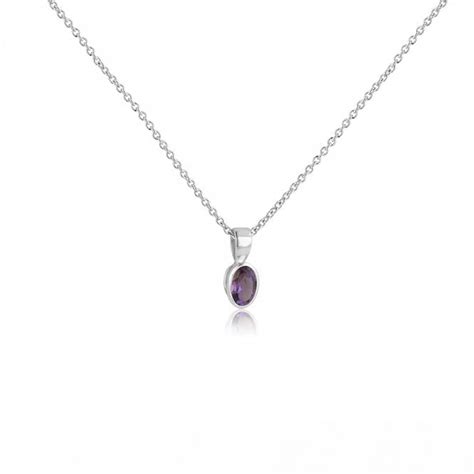 Pear Shape Amethyst Necklace In 9ct White Gold