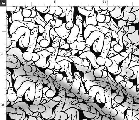 Sex Anatomy Penis Dick Adult Erotic Sperm Spoonflower Fabric By The