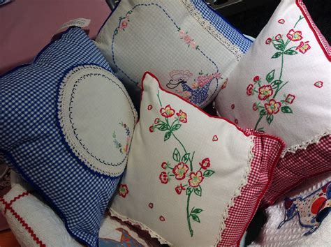 New Gingham Pillows Vintage Embroidery Vintage Embroidery Blanky