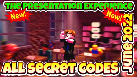 2022 All Secret Codes Roblox The Presentation Experience Points Gems