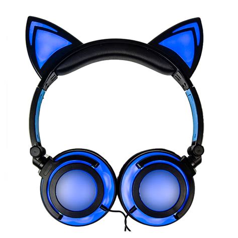 Cat Ear Headphones With Glowing Light Stereo Cat Earphones 35mm Gaming