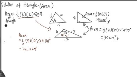 The symbols given are the ones commonly used. SPM - Add Maths - Form 4 - Solution of triangle (Area part ...