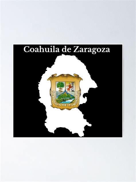 Coahuila State Map Flag Mexico Poster For Sale By Marosharaf Redbubble