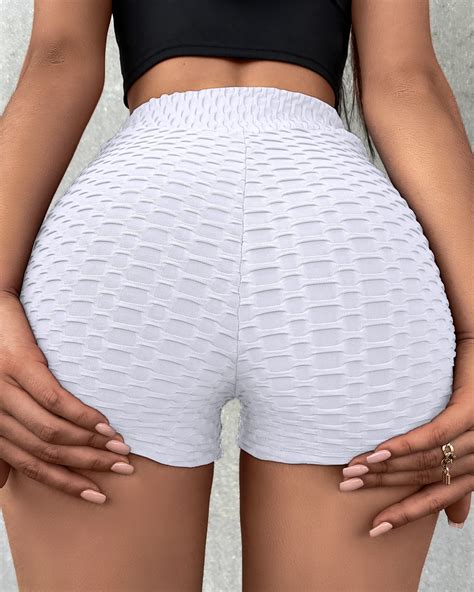 high waist booty shorts butt lifting bubble textured yoga shorts online discover hottest trend