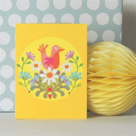 Yellow Bird Mini Greetings Card By Kali Stileman Publishing