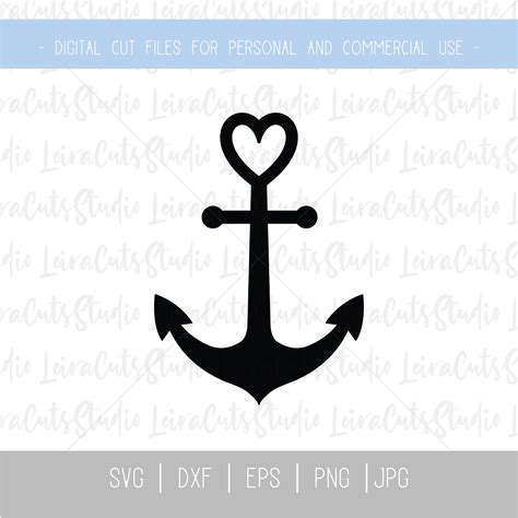 Anchor Svg Sea Themed Svg Rope Svg Clipart Art Silhouette Cameo Cricut