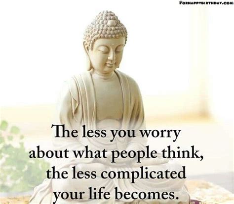 Buddha Statue With The Words The Less You Worry About What People