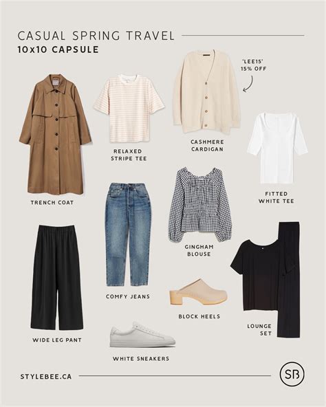 Casual Spring Travel 10x10 Capsule 12 Outfits