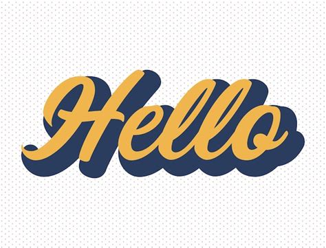 Premium Vector Vector Word Hello Typography Groovy Style Illustration
