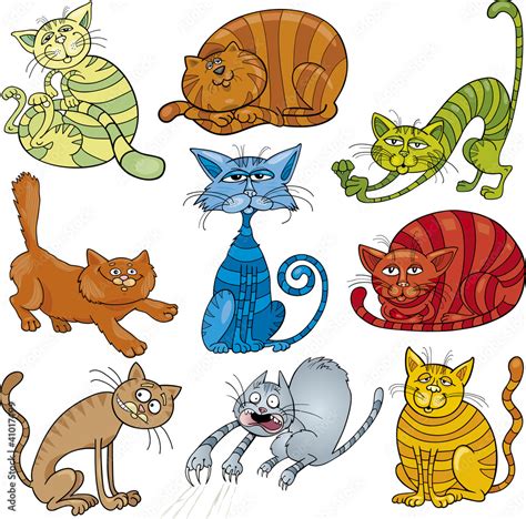 Cartoon Cats Set Stock Vector Adobe Stock